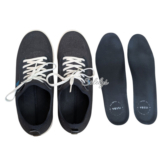 Vessi Weekend Mens 13 Asphalt Black Off White Waterproof Knit Dyma-Tex Sneaker - Picture 10 of 12